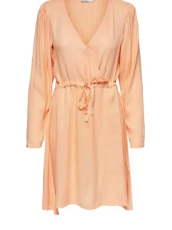 Robe écrue pour femme unie coupe droite et fluide