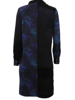 Robe femme droit bi motif noir