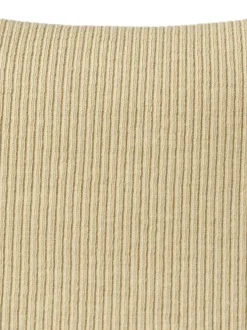 Robe longue en coton olive unie pourvue d'une coupe évasée et d'un col rond