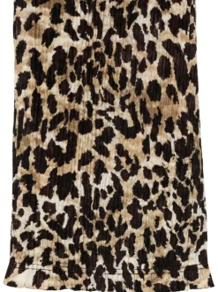 Robe longue à imprimé léopard avec une coupe droite et un col v