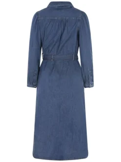 Robe longue Levi's bleue unie avec une coupe droite et des manches longues