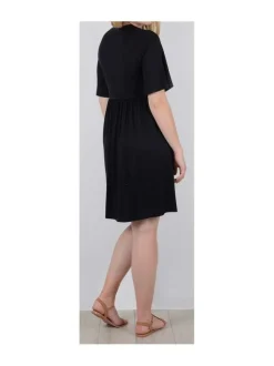 Robe manches courtes femme noir