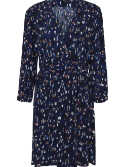 Robe manches longues femme bleu