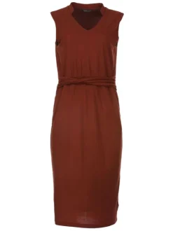 Robe unie pour femme prune coupe évasée RIVIERA