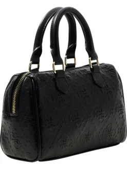 Sac à bandoulière amovible noir pourvu du logo de la marque à l'avant