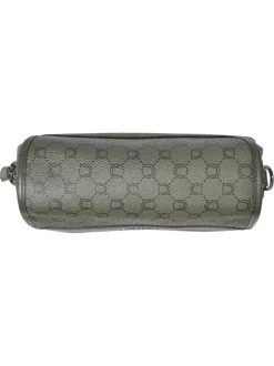 Sac à bandoulière kaki pourvu d'un motif monogramme contrasté