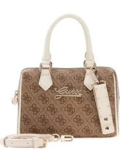 Sac à main beige pourvu d'une bandoulière amovible et réglable