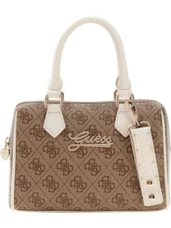 Sac à main beige pourvu d'une bandoulière amovible et réglable