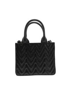 Sac à main noir effet pailleté pourvu d'une bandoulière réglable