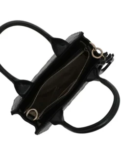 Sac à main noir effet pailleté pourvu d'une bandoulière réglable