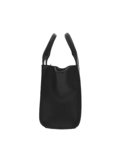 Sac porté mains de couleur noir uni avec une poche centrale zippée