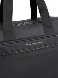 Sac weekender noir pourvu d'une large bandoulière amovible et réglable