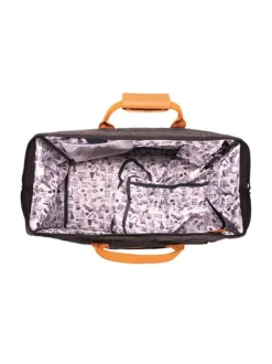 Sac anthracite uni zippé avec une fermeture zippée et logo iconique de la marque