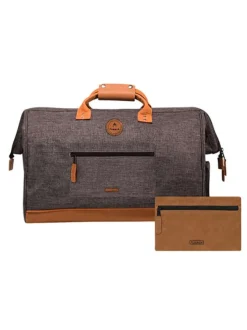 Sac anthracite uni zippé avec une fermeture zippée et logo iconique de la marque