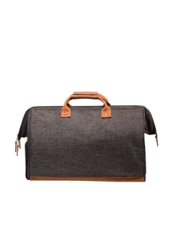 Sac anthracite uni zippé avec une fermeture zippée et logo iconique de la marque
