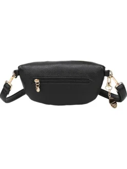 Sac banane noir effet grainé avec fermeture à glissière