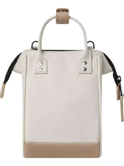 Sac à bandoulière amovible écru pourvu d'un revêtement texturé