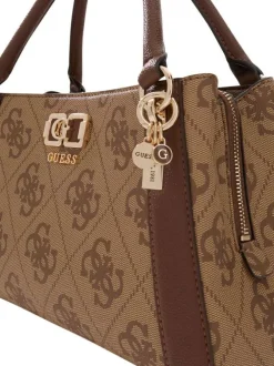 Sac à bandoulière amovible marron orné d'un motif monogramme