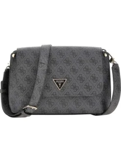 Sac à bandoulière anthracite pourvu d'une bandoulière plate amovible et réglable