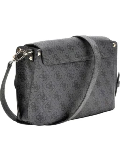 Sac à bandoulière anthracite pourvu d'une bandoulière plate amovible et réglable