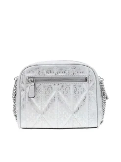 Sac bandoulière argent imprimé avec une petite poche à l'arrière