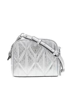 Sac bandoulière argent imprimé avec une petite poche à l'arrière