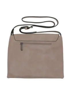 Sac à bandoulière beige pour femme uni avec une petite poche zippée