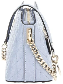 Sac à bandoulière bleu ciel à imprimé monogrammes ton sur ton vernis