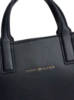 Sac à bandoulière bleu marine effet grain avec fermeture dorée