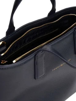 Sac à bandoulière bleu marine effet grain avec fermeture dorée