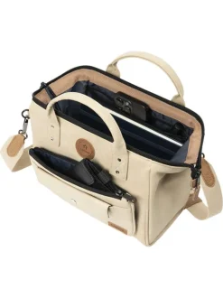 Sac à bandoulière Crossbody Medium Andenne beige uni en simili cuir