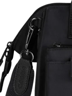 Sac à bandoulière Crossbody Medium Cambridge noir uni avec des logos marron