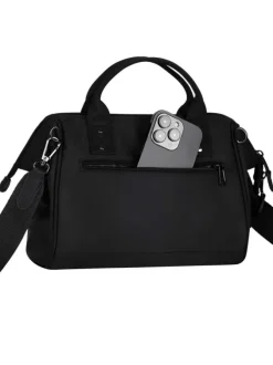 Sac à bandoulière Crossbody Medium Cambridge noir uni avec des logos marron