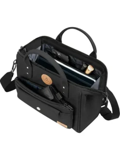 Sac à bandoulière Crossbody Medium Le Havre noir uni en simili cuir