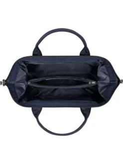 Sac à bandoulière Crossbody Medium Nara marine uni avec des logos marron