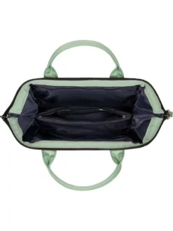 Sac à bandoulière Crossbody Medium Tampa vert uni avec des logos marron