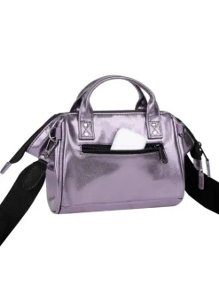 Sac à bandoulière Crossbody Small Capri lilas brillant en simili cuir