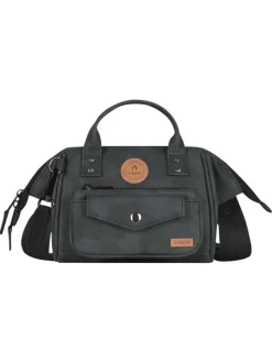 Sac à bandoulière Crossbody Small Luxor beige uni avec logo marron embossé