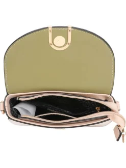 Sac à bandoulière kaki uni avec logo iconique de la marque sur le devant