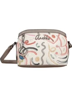 Sac à bandoulière multicolore à motifs avec une poche extérieure zippée