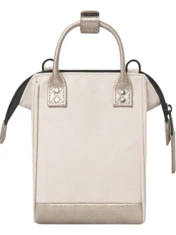 Sac à bandoulière Nano Algiers beige uni avec 2 anses et 1 zip