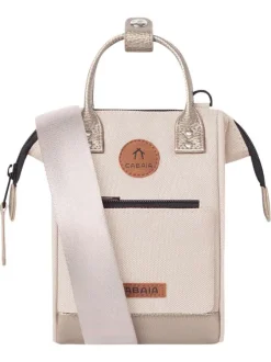 Sac à bandoulière Nano Algiers beige uni avec 2 anses et 1 zip