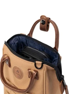 Sac à bandoulière Nano Launceston sable uni avec 2 anses et 1 zip