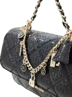 Sac à bandoulière noir pourvu d'une bandoulière amovible et réglable