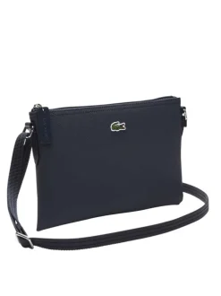 Sac à bandoulière rectangulaire marine avec crocodile vert brodé à l'avant