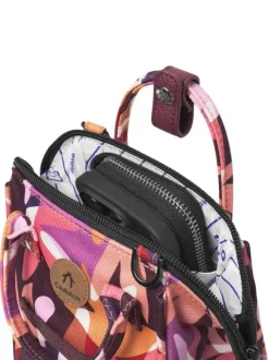 Sac à bandoulière rose imprimé de fleurs avec une fermeture zippée