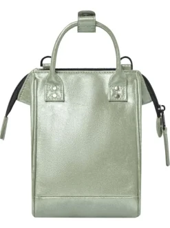 Sac à bandoulière vert uni avec une fermeture zippée et une petite pochette