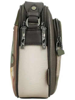 Sac beige à imprimé avec une bandoulière ajustable et 2 compartiments