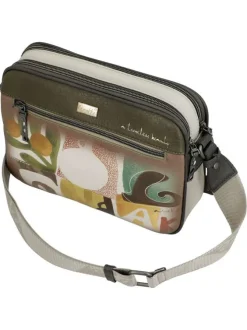 Sac beige à imprimé avec une bandoulière ajustable et 2 compartiments