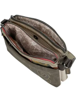 Sac beige à imprimé avec une bandoulière réglable et 2 compartiments